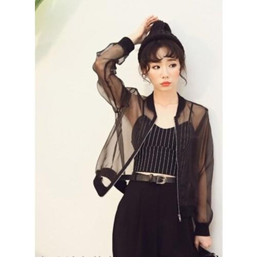 Free Shipping 2019 New Women Short Jacket Coat Plus Size XS-10XL Long Sleeve Fashion Outerwear With Zipper Guaze Customized Tops