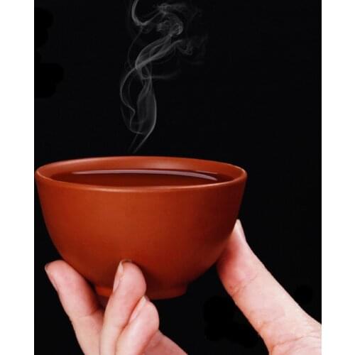 Large 100ml Yixing Zisha Cup Chinese Clay Tea Cup Big Mouth Handmade Ore Teacup Single Cup Black Red Brown Master Cup