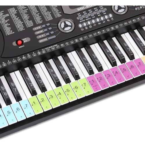 Color piano stickers 49/54/61/88 Keys Without leaving glue Not to hurt the piano Beginner piano Learn musical notes