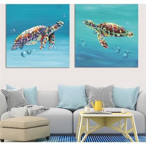 Kids room decor Canvas Turtle Painting Poster Prints Picture Wallpaper Home Decor Wall Art Decoration Can Be Customized no frame