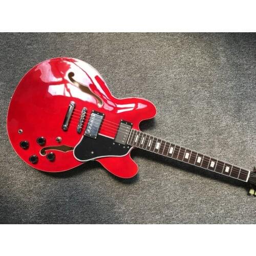 Electric guitar Red Jazz gutiar, semi hollow body 335 quality guitar, red colour light aged