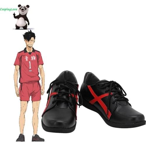Haikyuu!! Second Season Nekoma High Nekoma Koukou Kuroo Tetsurou Black Shoes Cosplay Long Boots Leather Custom Made