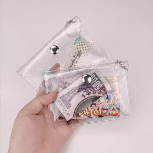 Fashion Transparent Waterproof PVC Women Card Case Business Card Holder Men Credit Card Bag ID Card Mini Wallet Girls Coin Purse
