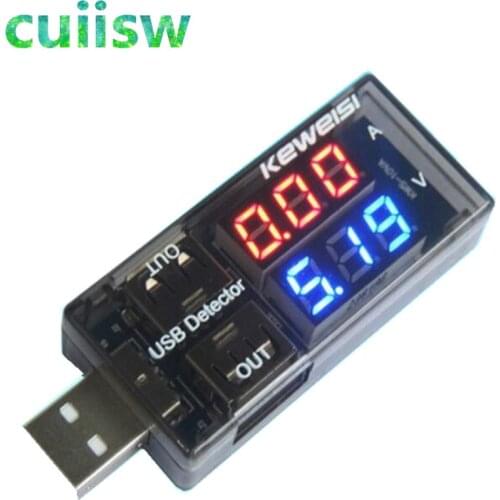 Red+Blue Dual USB Current Voltage Charging Detector Tester Battery Voltmeter Ammeter Charger Doctor