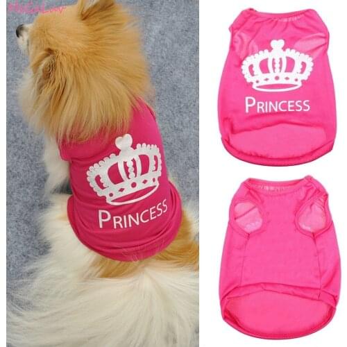 Fashion Pet Dog Cat Cute Princess Polyester T-shirt Clothes Vest Summer Coat Puppy Costumes Pet Dogs T-shirt