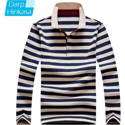 Men Fashion Stripe Polo Shirt Long Sleeve Shirt 2020 Spring Autumn Cotton Embroidery Warm Casual Polo Shirt Men