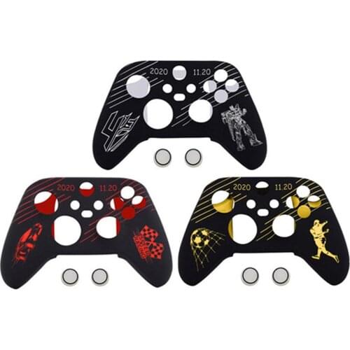 Anti Slip XSX Rubber Silicone Protective Cover Skin Case Soft Shell and 2 Thumb Gamepad Cap Grips for Xbox Series S X Controller