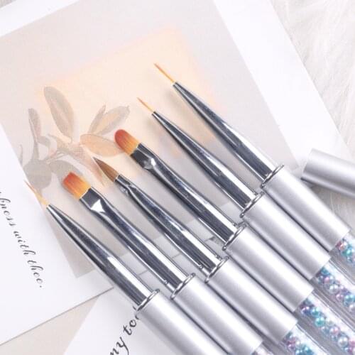 TSZS 10sizes Brush Nylon hair UV Acrylic Nail Art Brush with Beads Nail salon tool Dotting Painting pen