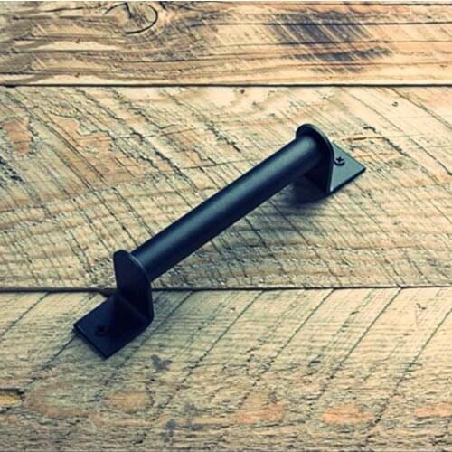 Black carbon steel Sliding Barn Door Pull Handle Sliding Closet Gate Cabinet Door Handle
