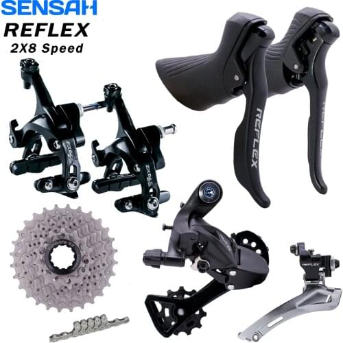 SENSAH Groupset REFLEX 2x8 Speed Road Bike Shifter Derailleurs Cassette Chain Caliper Brake Brake Bicycle Sora Tiagra Claris 105
