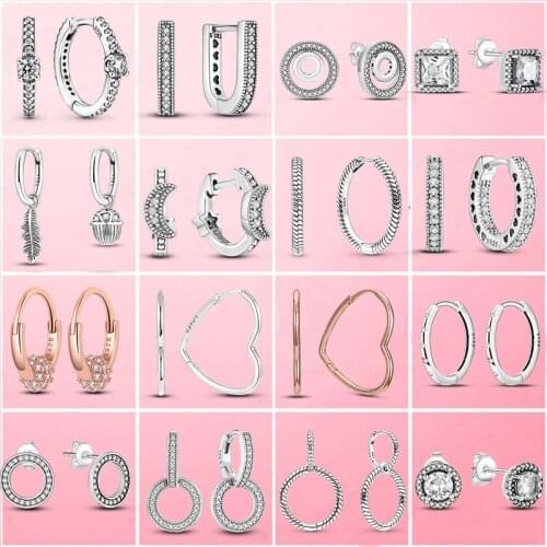 Real 925 Sterling Silver Pave Daisy Flower Statement Stud Earrings For Women Silver S925 Jewelry Gift For Girlfriend Wife