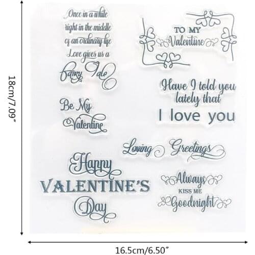 Happy Valentines Day Silicone Clear Seal Stamp DIY Scrapbooking Embossing Photo