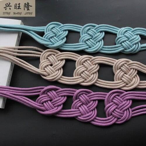 XWL 1Pair Hand-woven Curtain Hanging Ropes Window Tieback Buckle Hook Tassel Fringes Curtain Accessories Bing Tie Straps Tapes