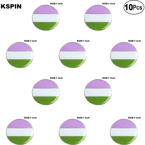 Genderqueer Pride Lapel Pin Flag badge Brooch Pins Badges 10Pcs a Lot