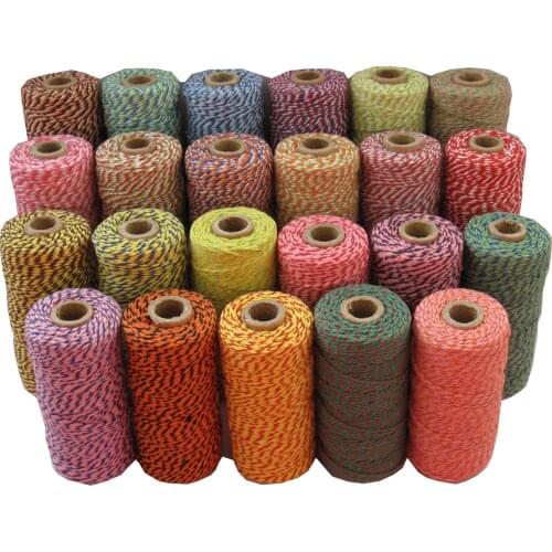 1 piece(110yards) 25 kinds color choose colored Cotton Baker twine for gift packing, cotton twine 12ply by EMS