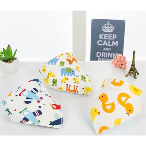 1pcs Comfortable Bibs Cotton Baby Feeding Smock Infant Burp Cloths Cartoon Saliva Towel Baby Eating Accessory Soft Baby Stuff