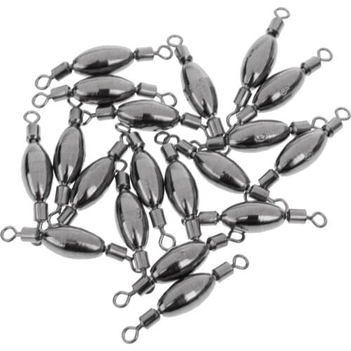 20pcs Fishing Sinker Swivel Barrel Swivels Tackle Accessories Quick Sinker
