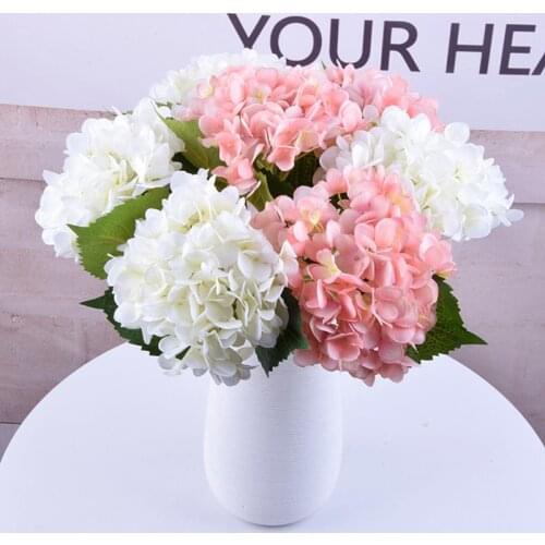 47cm Retro Artificial Hydrangea Flowers Branch Silk Wedding Flower Room Home Decoration DIY Arrangement Party Supply Photo Props