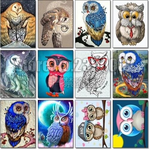 Diamond Embroidery Cartoon Diy Diamond Painting Cross Stitch Kits Diamond Mosaic Posters Cute Owls Embroidery Beads Needlework