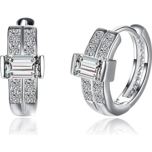 Free shipping fashion sterling silver earrings retro cross earrings shine zircon earrings