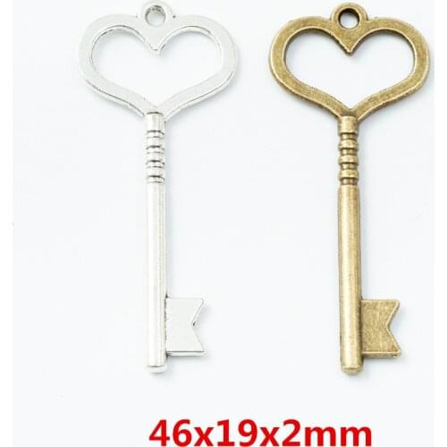 30 pieces of retro metal zinc alloy key pendant for DIY handmade jewelry necklace making 6773