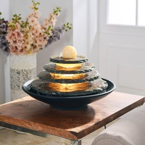 Cornucopia fortunes Transport bead Four layers water fountains home decoration Desktop furnishing articles geomantic