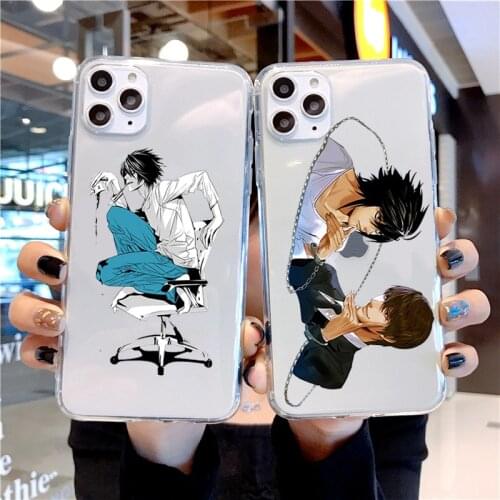 Japanese anime mobile phone case for Iphone X 11 12 Mini Pro Xs Max Xr 8 7 6 6s Plus Se transparent mobile phone case Death Note