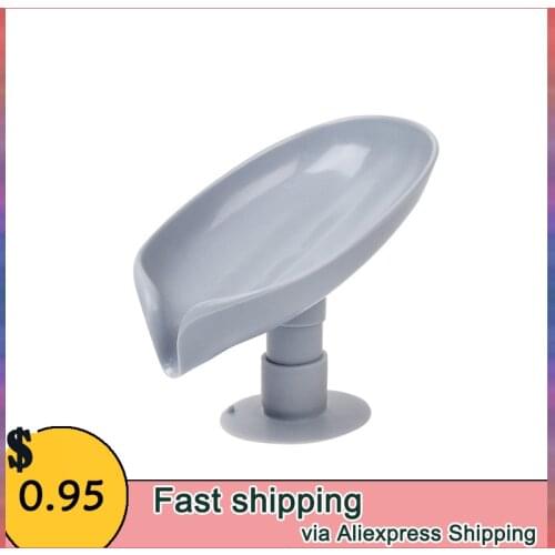 Leaf Shape Soap Dish Holder With Diversion Hole 45° Scientific Angle Holder Box Shower Soap Holder Dish Storage Plate Gadgets