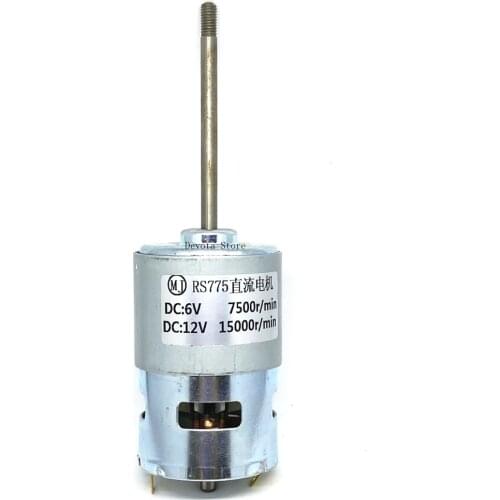 Dual bearing 775 DC Motor 6V 12V 24V 68MM Double shaft screw thread 5000RPM 15000RPM 17000RPM good TOOL motor