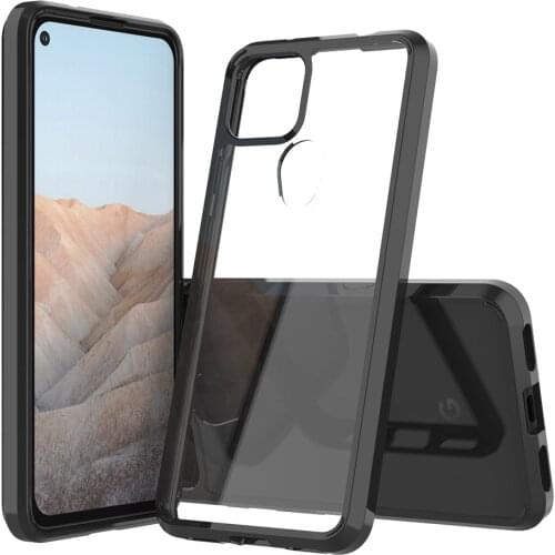 Hybrid Shockproof Cover Air Cushion Bag Case With Acrylic Crystal Clear Hard Back Shell For Google Pixel 5 / Google Pixel 5A 5G