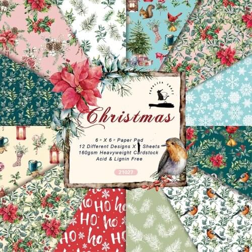KSCRAFT 12 Sheets Christmas Scrapbooking Pads Paper Origami Art Background Paper Card Making DIY Scrapbook Paper Craft