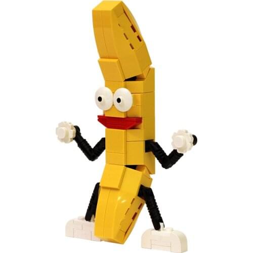 MOC Mini Cartoon Figure Brickheadz Dancing Banana Building Blocks Set Idea Character Assemble Toys For Children Birthday Gifts