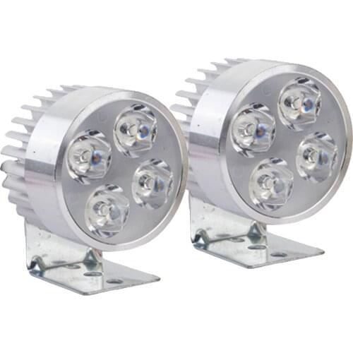 New 4W 2" 2 inch LED Headlights Compatible with Motorcycles Headlamp Driving Lights Silver