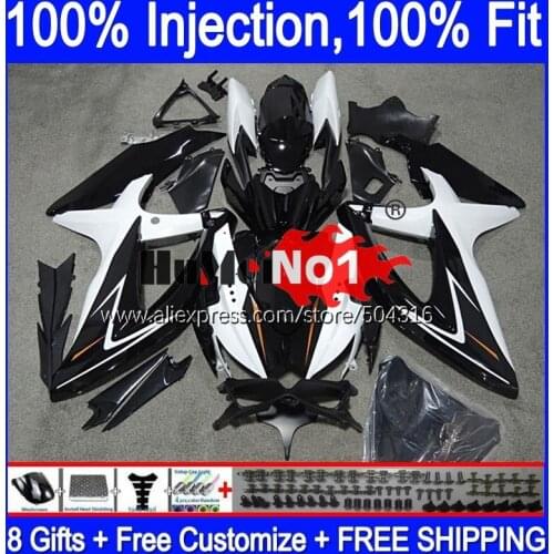 OEM For SUZUKI GSXR-750 GSXR600 GSX-R750 2008 2009 2010 17MC.130 White Black GSXR-600 K8 GSXR750 GSXR 600 750 08 09 10 Fairings