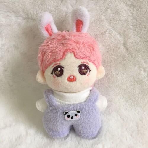 Handmade 10cm Doll Clothes Multicolor plush overalls Kpop Plush Dolls Outfit Toys Baby Dolls Accessories Cos Suit