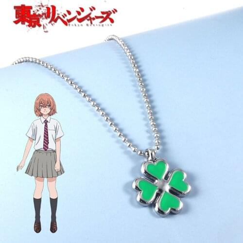 Anime Tokyo Revengers Pendant Necklace Strand Beads Clover Shape Necklaces Fans Gifts