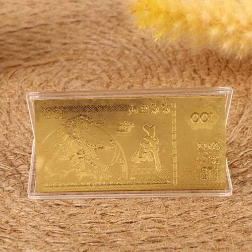 2022 New Year Of The Tiger Commemorative Banknote Gold Banknote Ornament Decor Tiger Coin