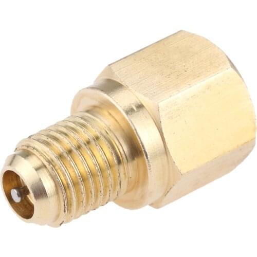 1Pc R134A Refrigerant Tank/Vacuum Pump Adapter To R12 AC Fitting Adapter W/ Valve Cores 1/2" ACME To 1/4" Male Air-conditioning