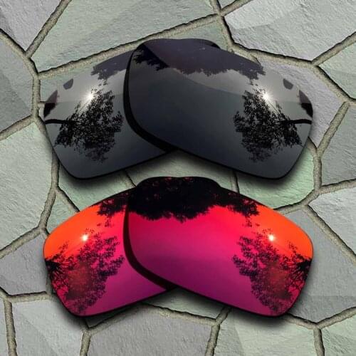 Grey Black&Violet Red Sunglasses Polarized Replacement Lenses for Oakley Crankcase