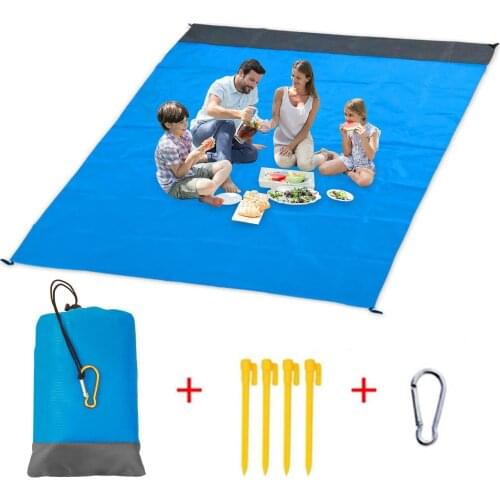 Portable Large Beach Towel Picnic Blanket Waterproof Beach Mat Anti-slip Sand Mats Camping Outdoor Picnic Nylon Mat Mattress Pad