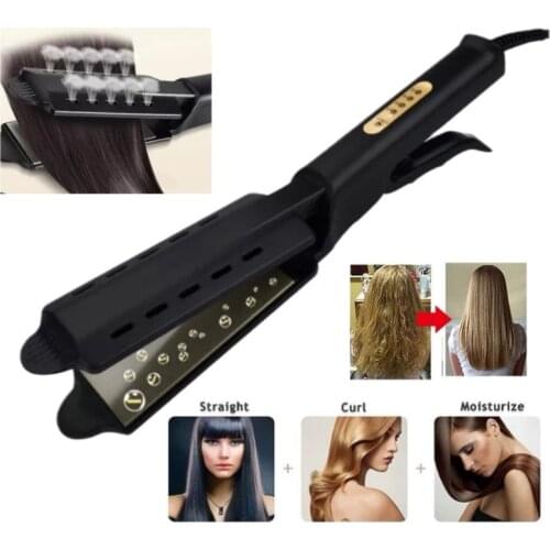 Professional Hair Straightener Titanium Flat Iron with Digital LCD Display Dual Voltage Instant Heating Curling Iron Dropshippin