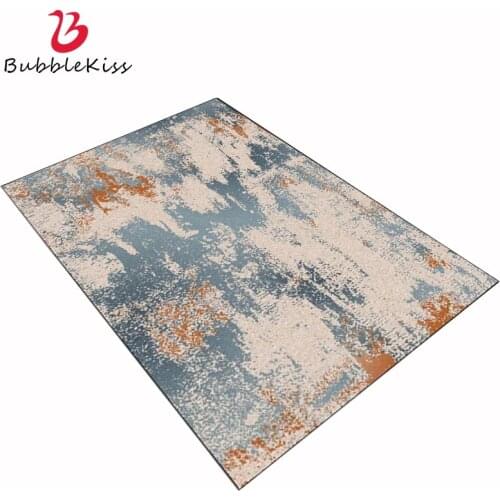Bubble Kiss Large Area Rug For Living Room Abstract Blue Orange Oil Painting Pattern Carpet Bedroom Rug Grey Modern Home Decor
