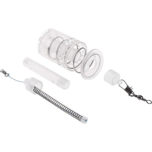 Fishing Feeder Automatic Tackle Stainless Steel Trap Spring Cage Bait Container