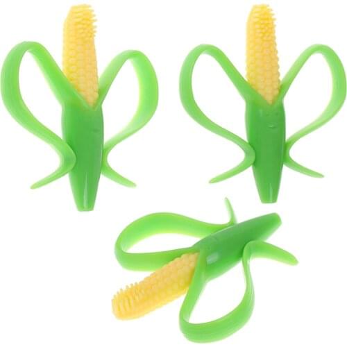 Baby Silicone Teether Training Toothbrush Corn Teething Chew for Infant Chewing