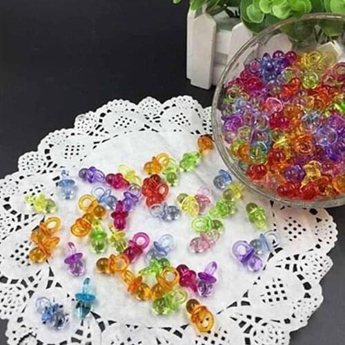 50Pcs Cute Mini Pacifiers Clear Acrylic Mini Pacifiers Baby Shower Party Favor Girl Boy Game Decor Birthday Party Gift
