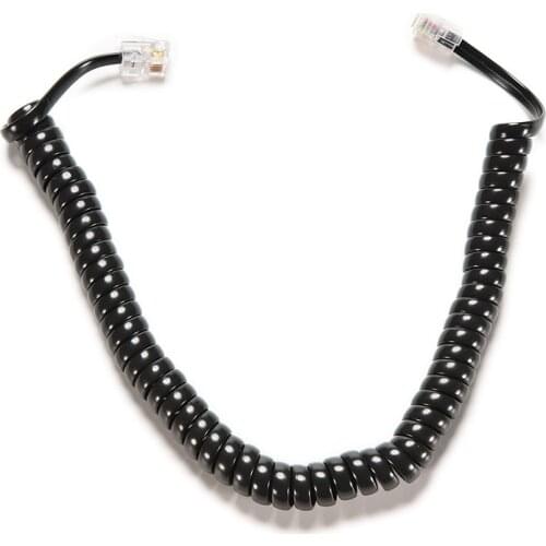 6.5FT RJ12 4P4C Male To Male Telephone Handset Cable Extension Cord Curly Coil Line Cable Wire Up To 2M Telephone Coiled Cords