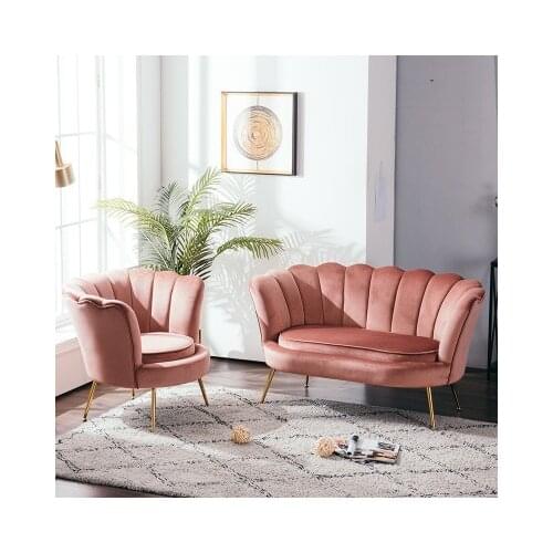 Manufacturers direct light luxury modern living room clothing store flannelette single and double person cloth shell chair sofa