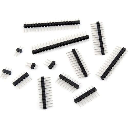 10pcs 2.54mm Single Row Male 2~40P PCB Board Pin Header Connector Strip Pin 2/3/4/5/6/8/10/12/20/40Pin