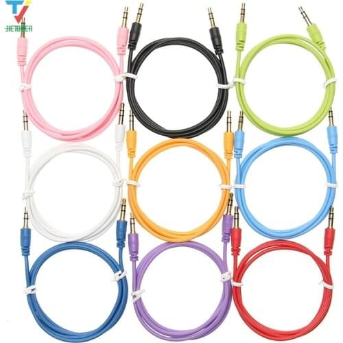 100pcs/lot Grinding Audio Cable Male to Male color Car Audio 3 5mm Jack Plug Male To Male AUX Cable For Headphone MP3 wholesale