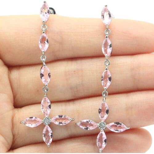 20x17mm Anniversary Created Paris Blue Topaz Purple Amethyst Zircon Gift For Sister Silver Earrings Daily Wear